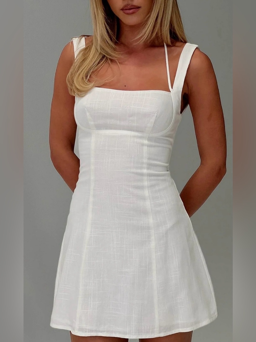 Princess Polly Kourtnae White Strapless halter  Sundress